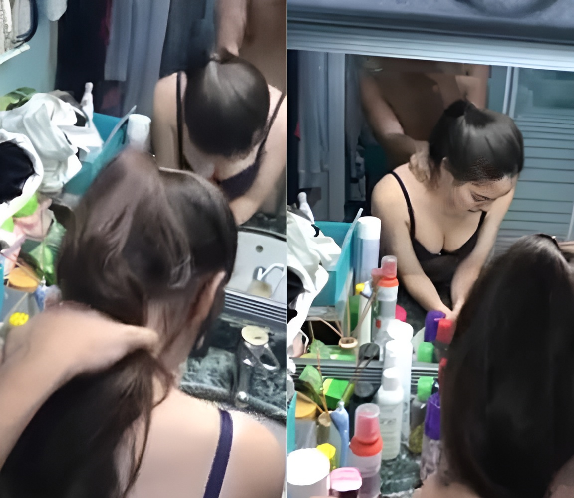 Sialan istri tercinta sambil merias wajah